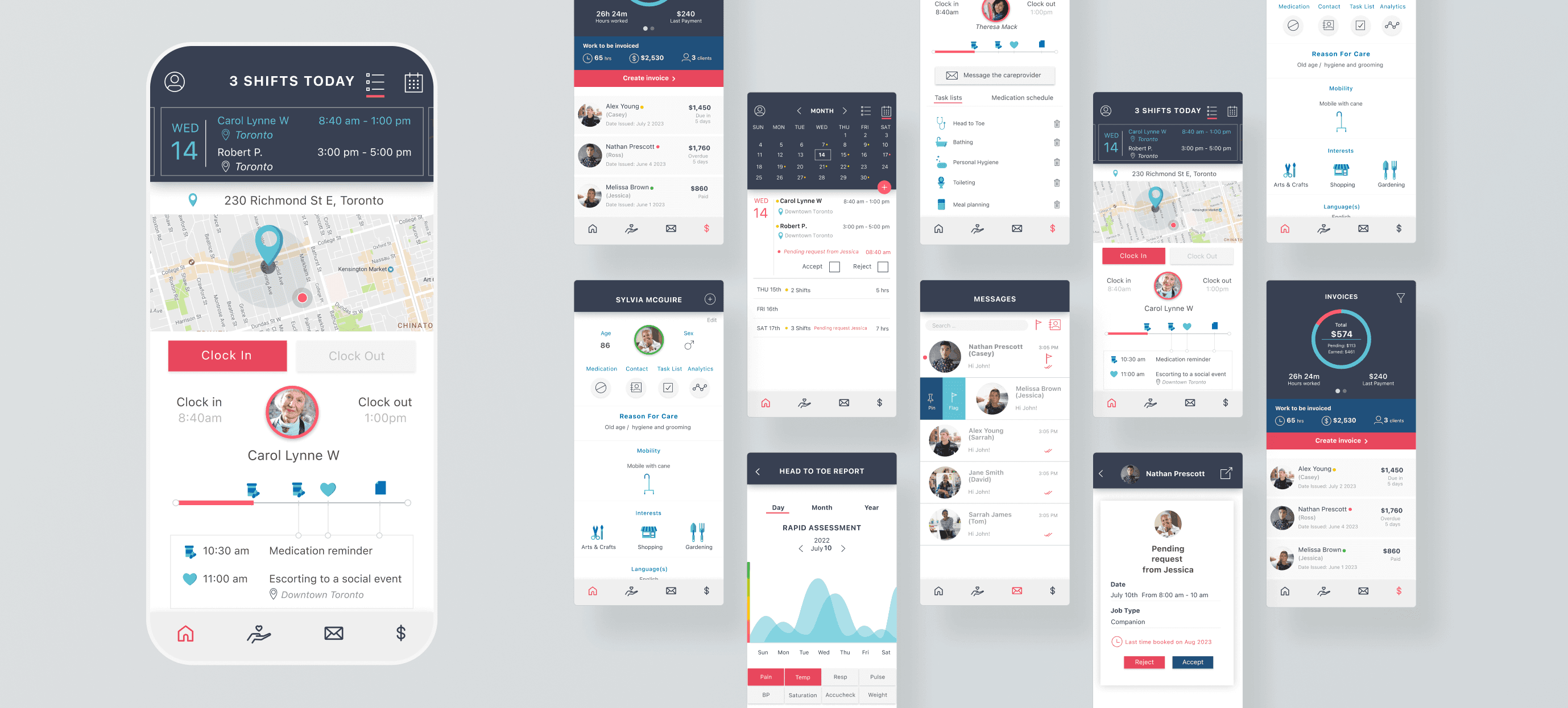 Caremap final design screens