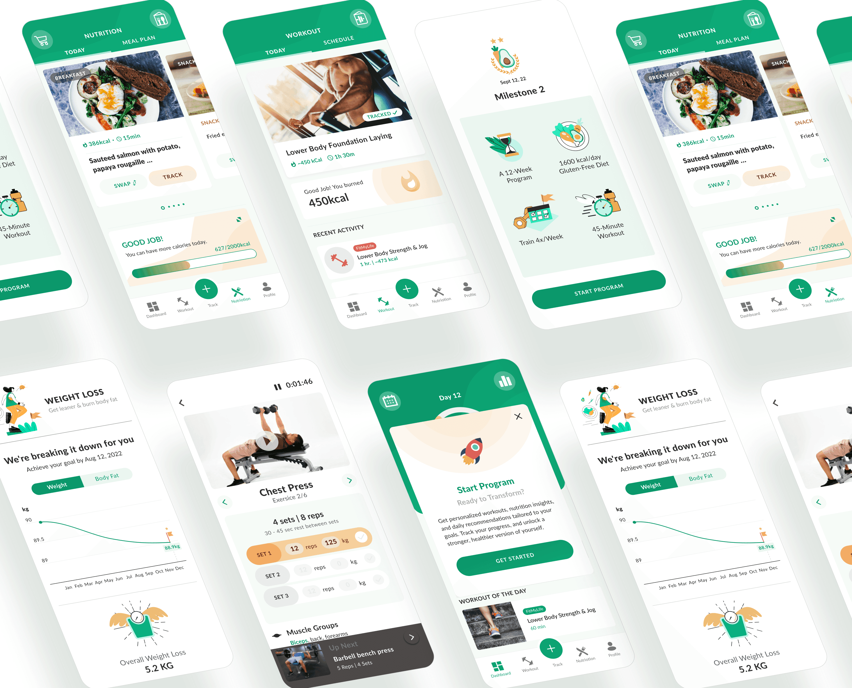 FitMyLife final design screens
