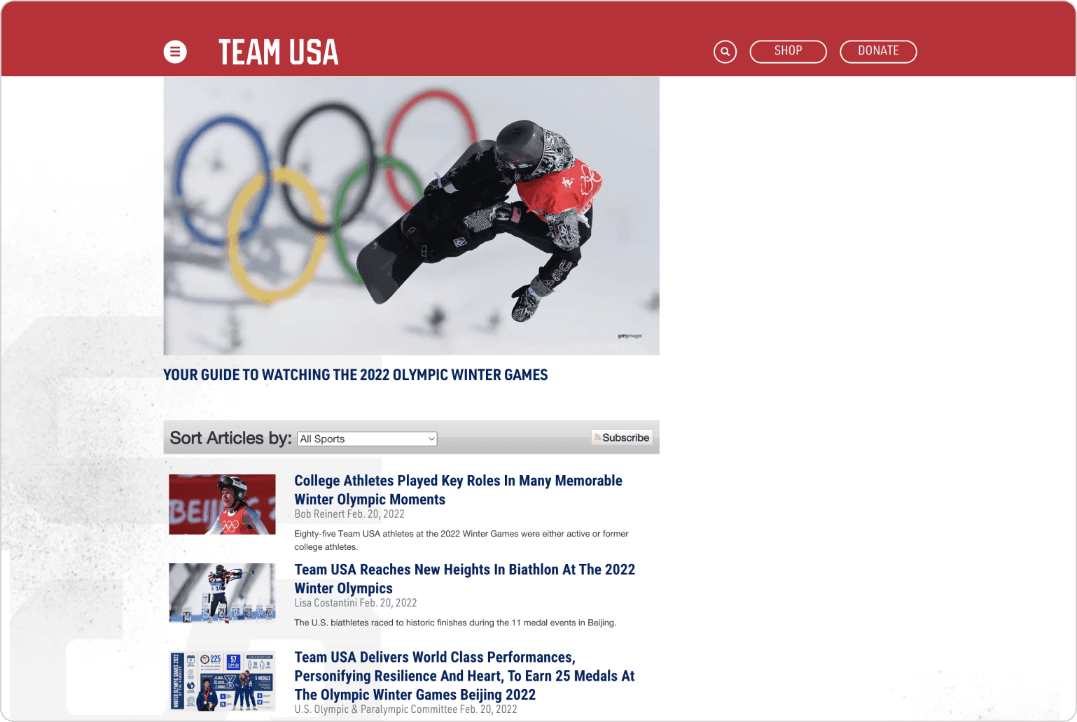 TeamUSA current design audit